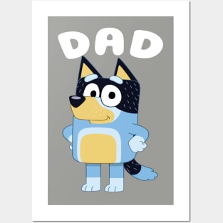 Bluey Dad Simple Vintage Posters and Art